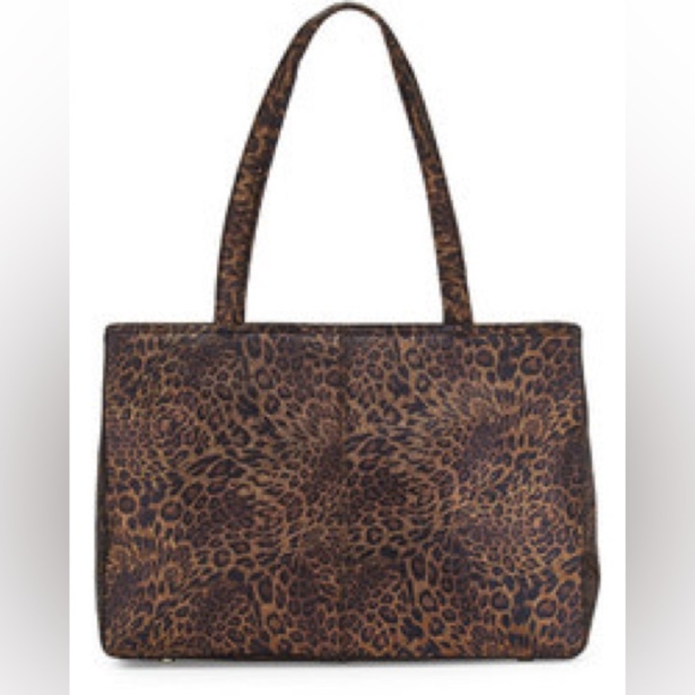 Hobo The Original Leather Purse Black Brown Gold Leopard Print